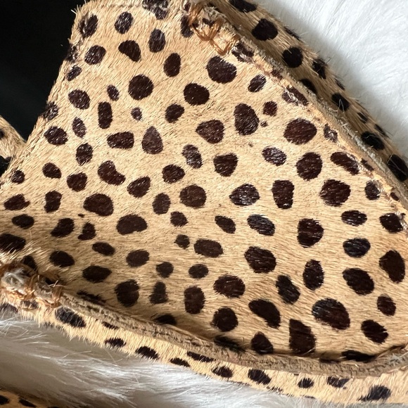 Cheetah Fur Print Mules - Picture 3 of 3